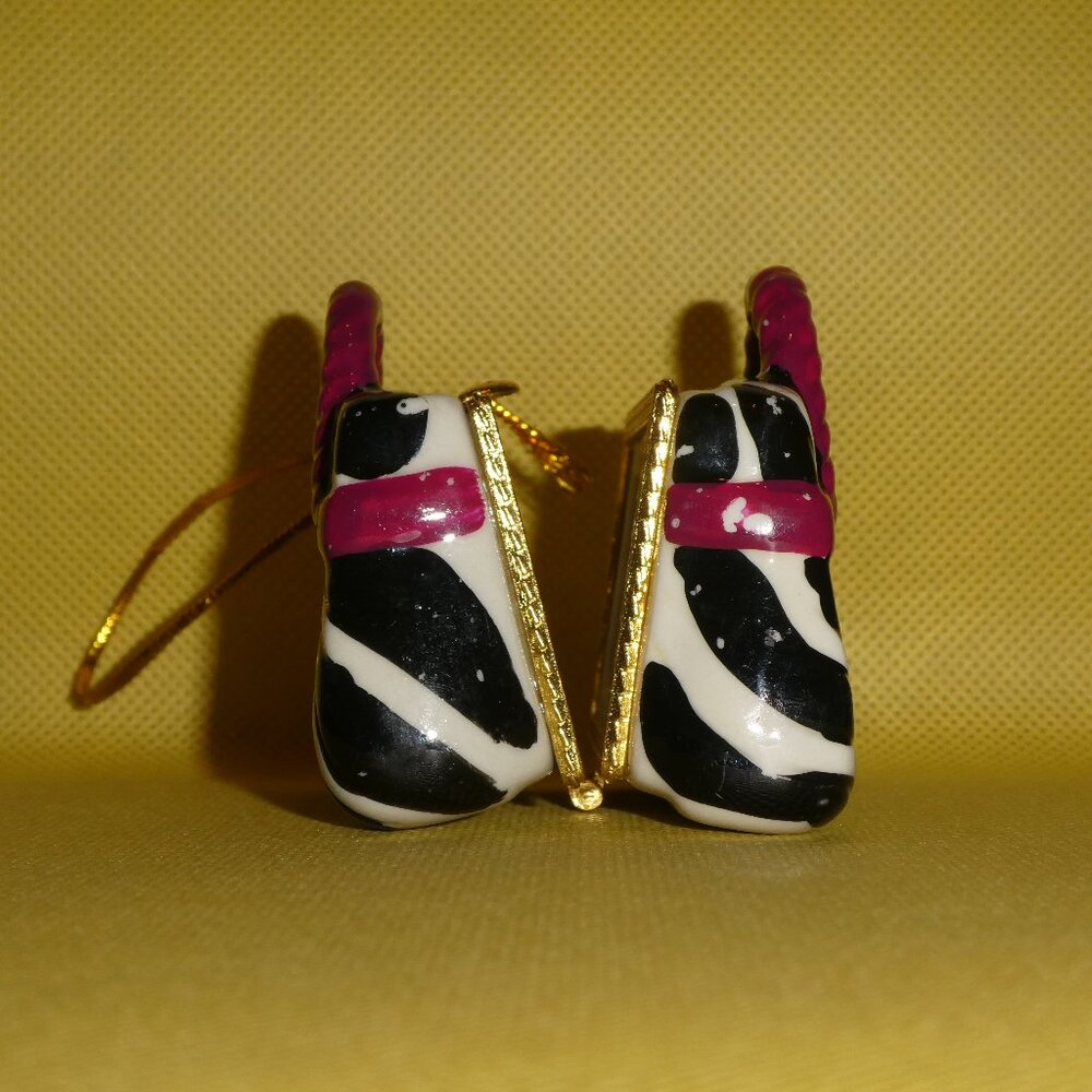 Porcelain Purse Zebra Print Ornament & Trinket Box - Picture 2 of 9